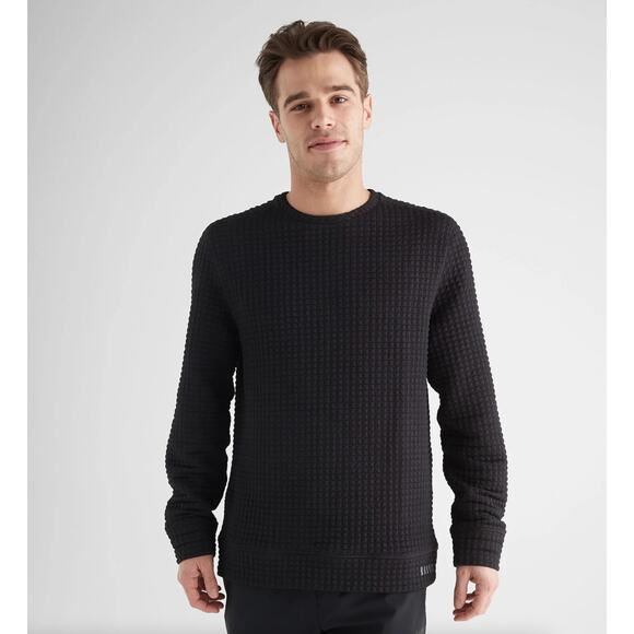 NOBULL Quilted Pullover Crew Sweatshirt Black Sz M {B31} - Picture 1 of 5